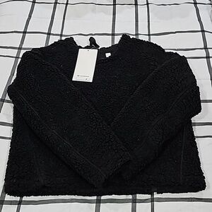 * NWT Lululemon Wool Whenever Crew Pull Zip Back Sherpa Black 4